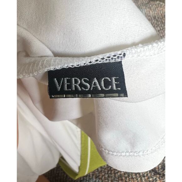 Authentic Versace Sport Alias S.p.a. quarter-zip polo shirt White/Green Medium - Picture 12 of 16